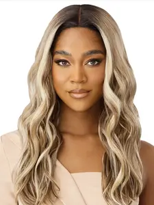 OUTRE Lace Front Wigs LACEFRONT Melanie Natural Wave Ombre Blonde Synthetic Hair Wig for Women