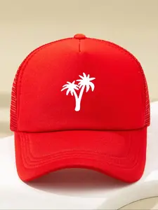 Coconut Tree Pattern Baseball Cap, Casual Outdoor Sports Hat for Men & Women, Adjustable Sun Protection Cap for Daily Wear