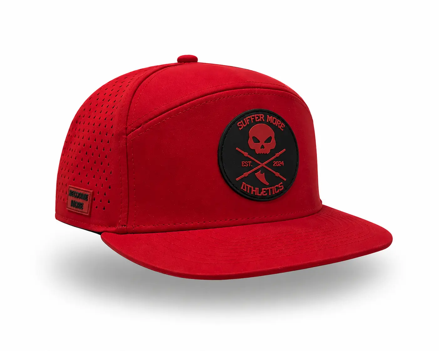 The Engine Rough Red Hat - Lightweight Breathable Water-Resistant with Laser-Cut Ventilation & Reflective Details for Durability and Visibility