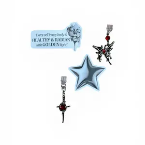 E-reader Accessories Stickers & Dust Plugs with Golden Light Design & Star Shape for Table Kindle & Phones Gothic Romance Motifs - Cellphone, Smartphone