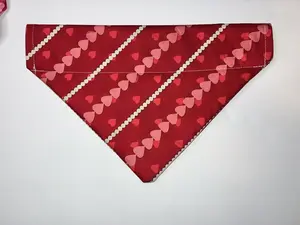 Valentine's Day Pet Bandana - 100% Cotton Fabric with Fusible Interfacing - Perfect for 1 Inch Wide Collars - Handmade for Everyday Wear or Special Occasions