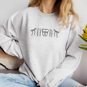 Dental Orthodontic icon crewneck sweatshirt | dental hygienist crewneck | neutral dental assistant, orthodontics dentist aesthetic Comfort Pullover Casual Comfortable Sweatshirts