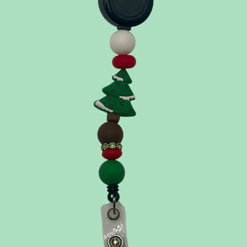 CHRISTMAS Acrylic Flatback Retractable Badge Reel with Alligator Clasp for Nurses Teachers & Dental Assistants Fun & Practical Seasonal Design Hot Cocoa and Christmas Movies