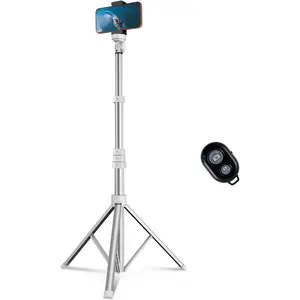 67" Phone Tripod,  Extendable Tripod for , Selfie Stick with Remote and Phone Holder, Compatible with /Android/Camera, Light Stand ()