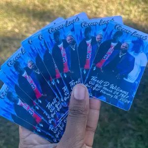 Photo Prayer Cards - Personalized Memorial Cards with Forever Loved Design for Tribute and Remembrance