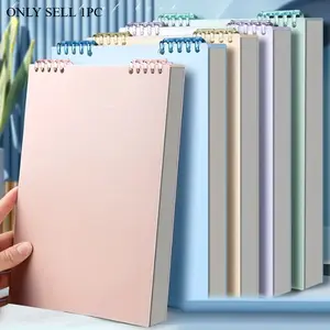 1/2pcs Minimalist Spiral Coil Notebook - Thick, Lined & Grid Paper For College Students And Daily Office Use