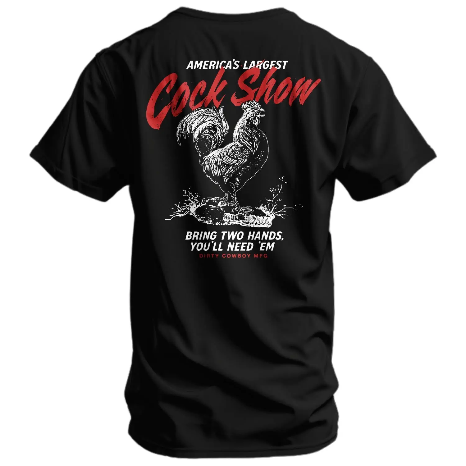 Men's Cotton Crew Neck Short-Sleeve Tapered T-Shirt - Cool Graphic Tee, Casual Top with "America's Largest Cock Show" Design, Short Sleeve Tshirts