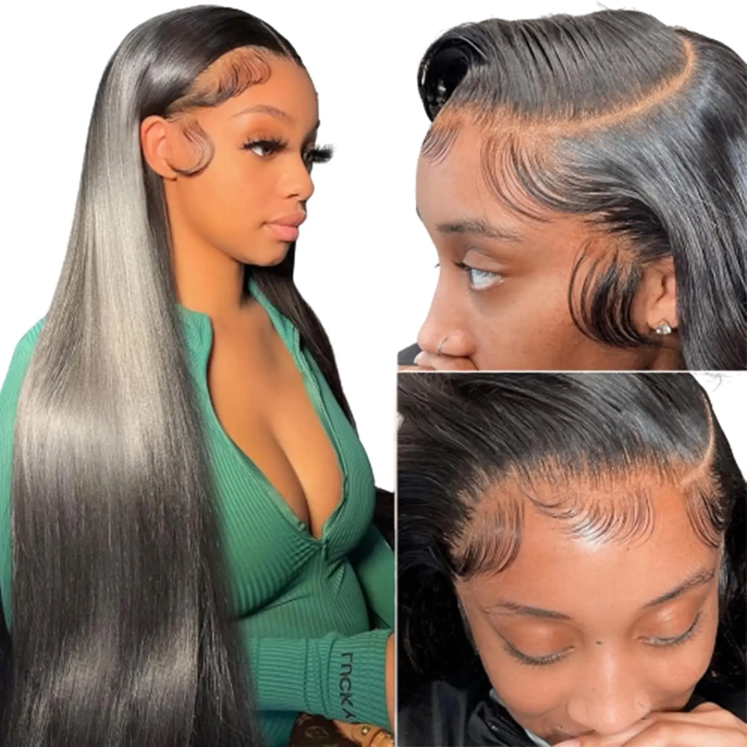 180% Density Human Hair Lace Front Wig 26Inch Straight Pre Plucked 13x4 26inch 613 Lace Front Wig Human Hair 5x5 Straight Lace  main image 2