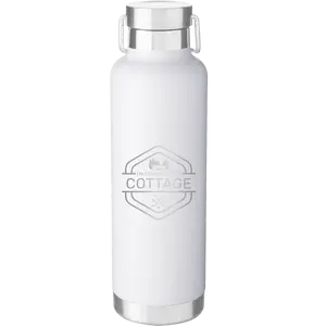Personalized I'm Coming to the Cottage (Trees) 24 oz Water Bottle | White