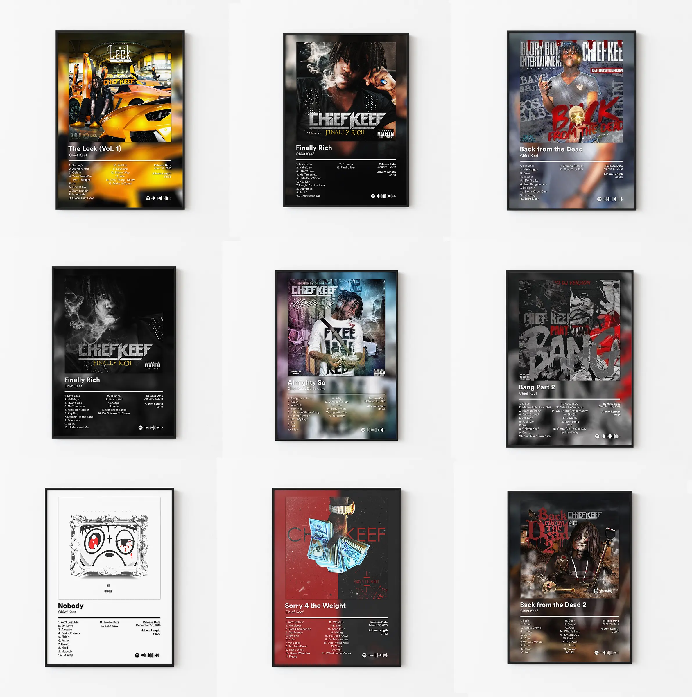 Set 9 Chiefeef Poster Wall Art HD Print Unframed Aesthetic Room Home House Modern Wall Decor Trendy Gift.