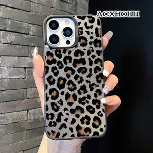 Compatible for iPhone17 16 E 15 14 16promax 16pro 15pro 13 12 11 Case, Clear Case Soft TPU Shockproof Protective Case Stylish Patterns phone case nic junk phone cases Leopard Print White