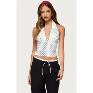 Edikted Women's Blaire Polka Dot Halter Top