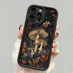 Cute Mushroom Pattern Anti-Drop Tpu Phone Case for iPhone 17/17 Pro/17 Pro Max, Soft Protective Cover for iPhone 11/12/13/14 Pro Max/15 Pro/16 Plus