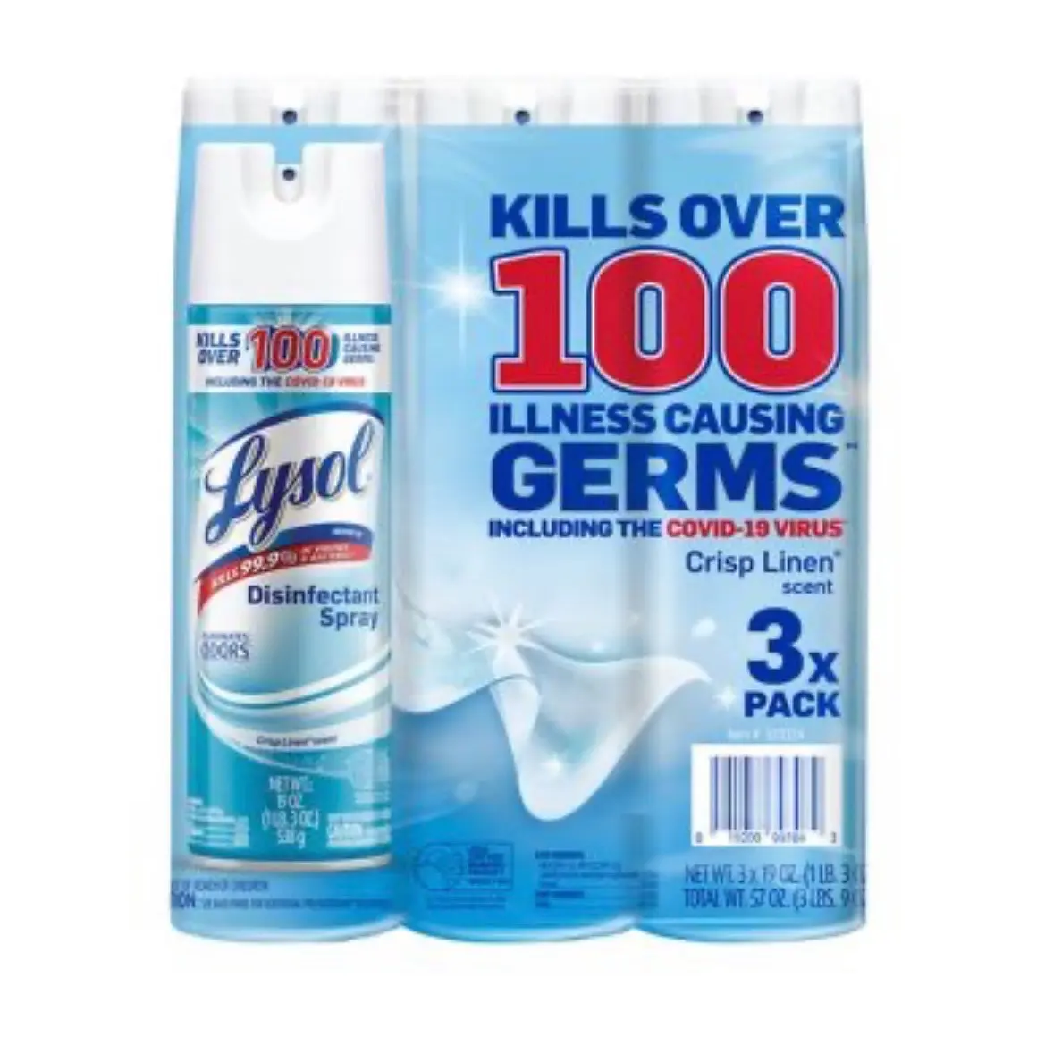 Lysol Disinfectant Spray crisp linen 3pk/19oz Lysol Disinfectant Spray crisp linen 3pk/19oz