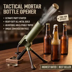 Ultimate Party Mortar Opener, Hands-Free Cap Launcher, Fun Desktop Ornament & Practical Tool