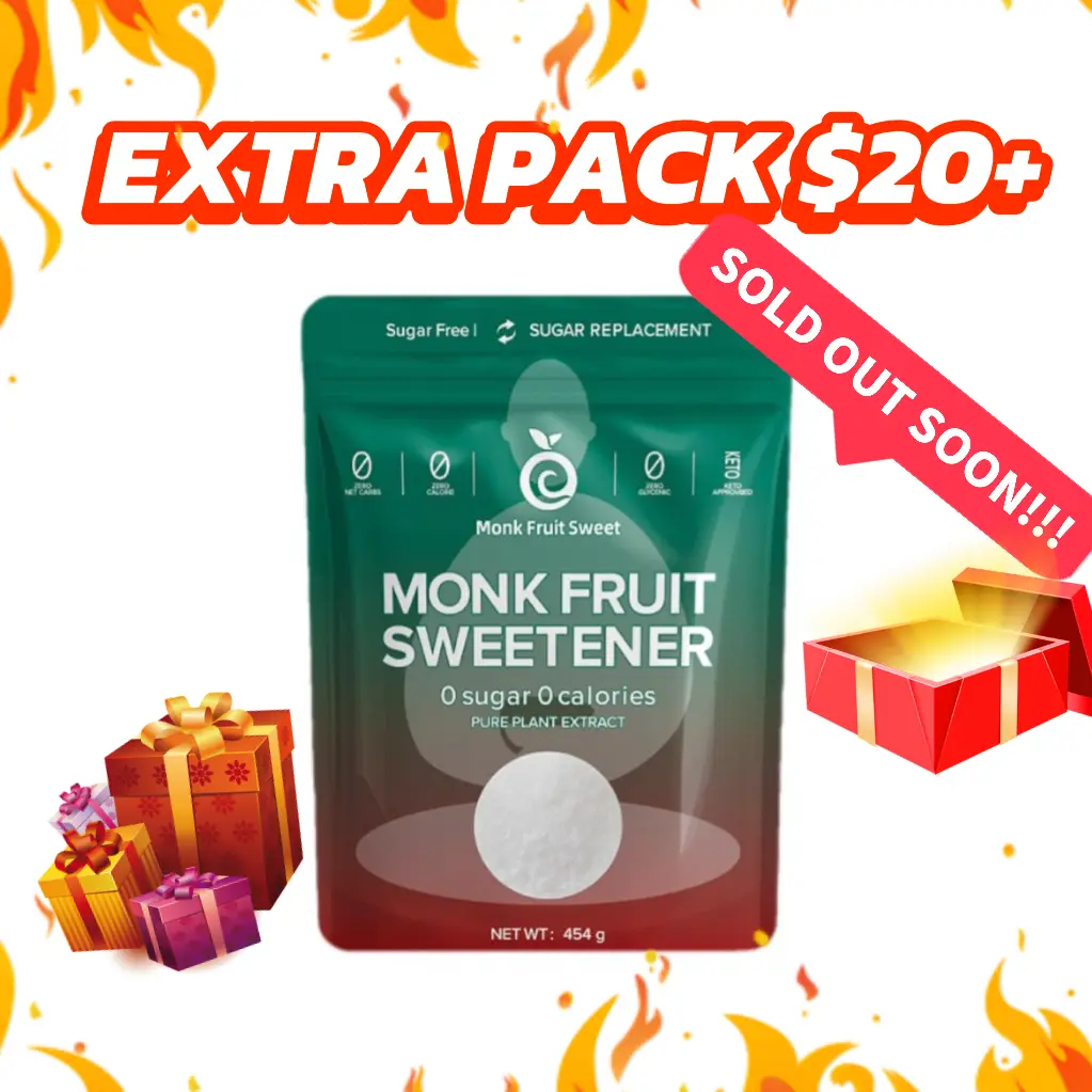 LohanPure 0 Calorie Sweetener, Keto-Friendly, 1:1 White Sugar Substitute, Monk fruit, Erythritol, Stevia, Non-GMO, FDA-Approved, 1x Sweeter Than Sugar