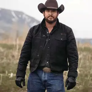 Men's Yellowstone Washed Leather  - Men's Casual Washed Leather  Coat jacket Menswear Tops