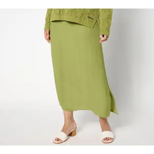 Peace Love World Regular Crinkle Satin Pull-On Skirt