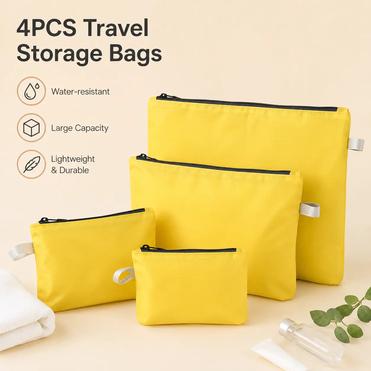 1 Count, Waterproof Lightweight Travel Storage Bag Tear Resistant with Smooth Zipper for Organizing Small Items and Toiletries for Travel Daily Use