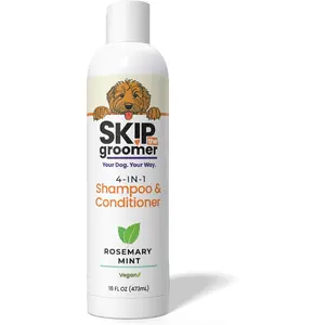 Dog Shampoo & Conditioner for All Breeds Goldendoodles Poodles & Doodles 4-in-1 Deep Clean Condition Detangle & Moisturize Curly Coats 16 oz