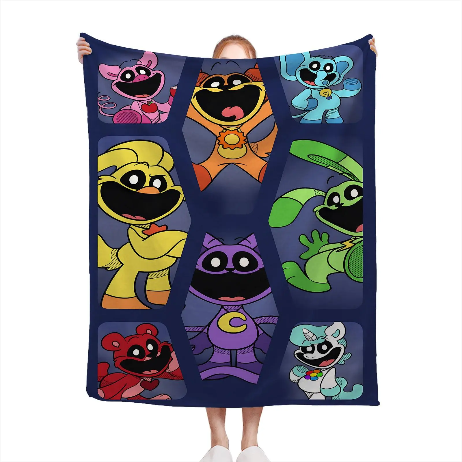 Poppy Playtime Flannel Throw Blanket Perfect For Students & Working Study Sessions Desk Working Couch Napping Classic Room Decor & Back-To-School Gift