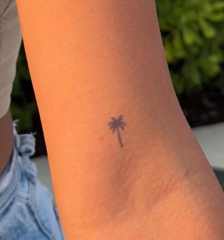 VIBE INK/Coconut Tree Adult Art Design Waterproof Realistic Look Lasts 1-2 Weeks No Adhesive No Reflection Ideal for Swimming Party