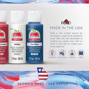 Apple Barrel ® Colors Acrylic Paint 16 Color Set - PROMOABIII Arts Crafts Supplies Colorful Art Supplies