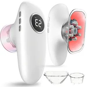 AYYHG 3-in-1 Wireless Microcurrent Cupping Vibration Device, Portable Rechargeable Cordless Beauty Tool for Skin Firming, Sculpting, Home Spa Self Care Routine, Wireless Cupping