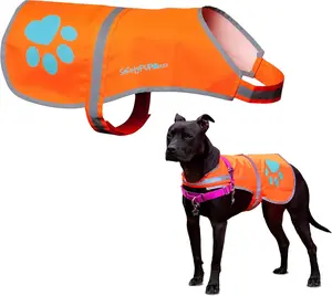 SafetyPUP XD Reflective Dog Vest – High Visibility Safety Jacket for Dogs – Blaze Orange & Neon Yellow – Waterproof, Adjustable, Lightweight Vest with Reflective Strips – Pet Harness for Walking, Hiking – Sizes XS to XL