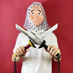 46cm 18inch Wooden Katana Action Figure Bamboo Large Sword Durable Anime Cosplay Halloween Prop Accessories Safe Unsharpened Ninja Knife Blade Damascus Sword Real Full Size Japanese Katana Original Samurai Sabre Toy Gift