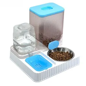 1Count 2 in 1 Gravity Pet Feeder & Waterer – Automatic Cat Food Dispenser with Removable Stainless Steel Bowls | Self-Feeding Kit for Cats, Kittens & Small Dogs