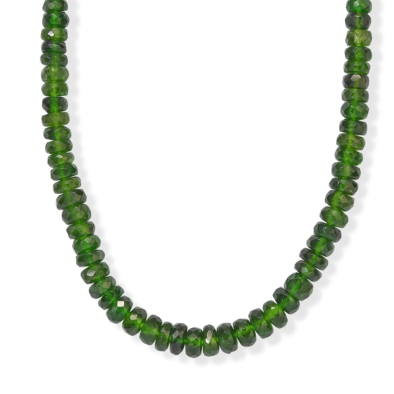 D'Joy Premium Chrome Diopside Beaded Necklace (18 Inches) in 18K Vermeil YG Over Sterling Silver 75.00 ctw