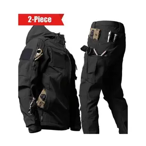 A Cold-Resistant And Warm Outfit, Consisting of Two Pieces, Features a Waterproof Jacket with Multiple Pockets And a Hood, Oversized Pockets for Ample Storage, And a Fleece Design to Retain Heat.This Trendy Outdoor Set Comes Highly Recommended.(gift)