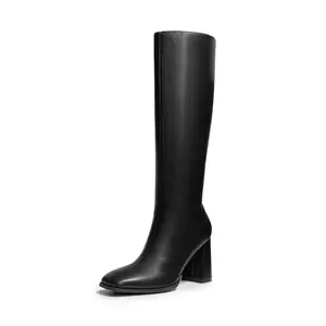 DREAM PAIRS Square Toe Block Heel Knee-high Boots DREAM PAIRS Square Toe Block Heel Knee-high Boots