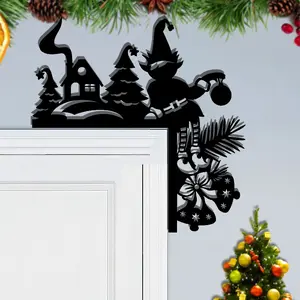 Christmas decoration corner sign, Christmas iron reindeer door standChristmas gift door decoration strip, suitable for Christmas party home decoration and Christmas gifts. Christmas gift ideas, gingerbread Christmas decorations, holiday party decorations