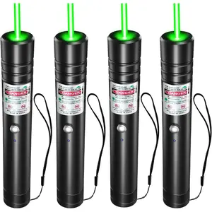 [4 Packs] Rechargeable Green Laser Pointer High Power Green Beam Laser Light Long Distance Range For TV/LED/LCD Screens Tactical Flashlights Presentation Office/Outdoors/Astronomic/Construction [001]