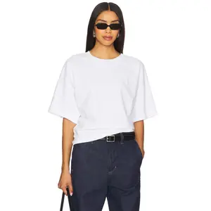 Enza Costa Short Sleeve Supima Curve Tee in White