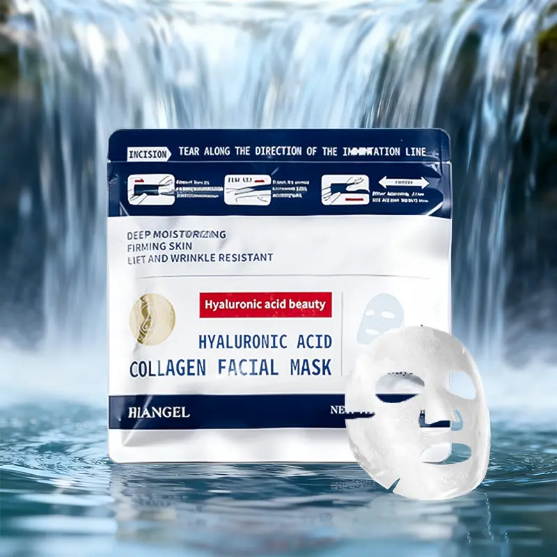 HIANGEL Hyaluronic Acid Collagen Facial Mask Sheet for Deep Moisturizing Firming Skin Shrinking Pores & Moisturizing Face Care