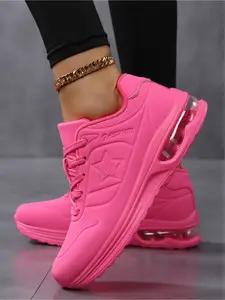 Women's Air Cushion Platform Sneakers, Lace-Up Shock Absorbing Running Shoes for Sports & Daily Life Women's Air Cushion Platform Sneakers, Lace-Up Shock Absorbing Running Shoes for Sports & Daily Life