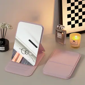 Foldable Mini Makeup Mirror for Dorm and Desktop Use, Portable Glass Mirror, Washable Daily Essential for Vanity Organization, Portable Folding Mirror