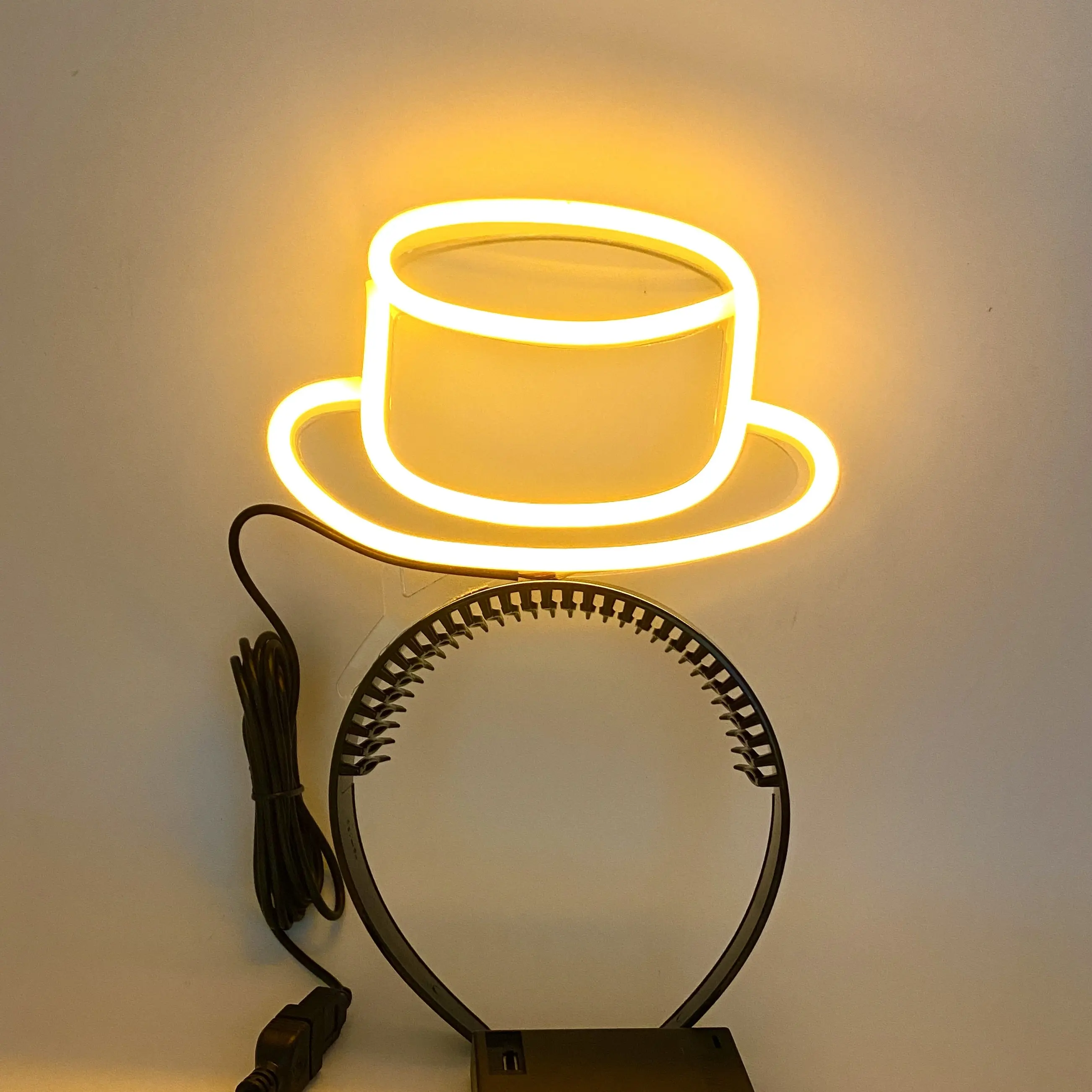 LED Light Up Top Hat Headband, Neon Top Hat Headband