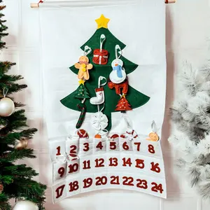 Felt Advent Calendar Reusable | Handmade Christmas Advent Calendar Large with Pockets to Refill | Christmas Tree Advents for Kids or Adults