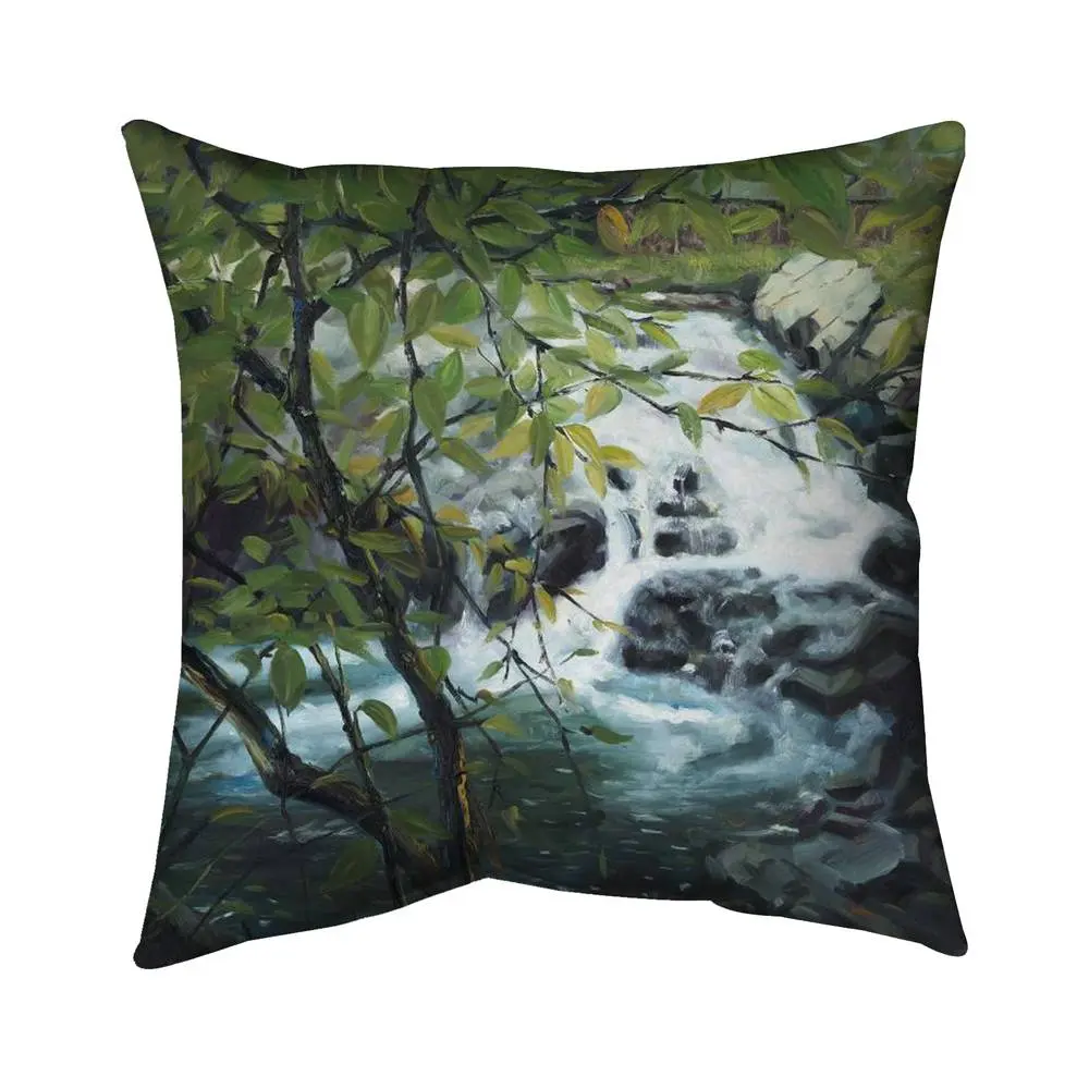 360 Stand 5541-1616-LA190 16x16 in. Peaceful Fall Gray Pillow - Home Decorative Cushion, Bedroom Decorative Accessories, Textile Soft Furnishing Bedding Linen, Soft Cushions, Fabric Cushion