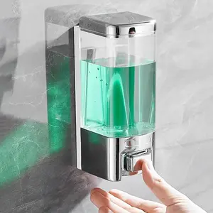 Wall Mounted Soap Dispenser, 500ML Manual Soap Dispenser, Bathroom Restroom Soap Dispenser, Bathroom Fixture for Home Hotel, Soap Container, Soap Canister