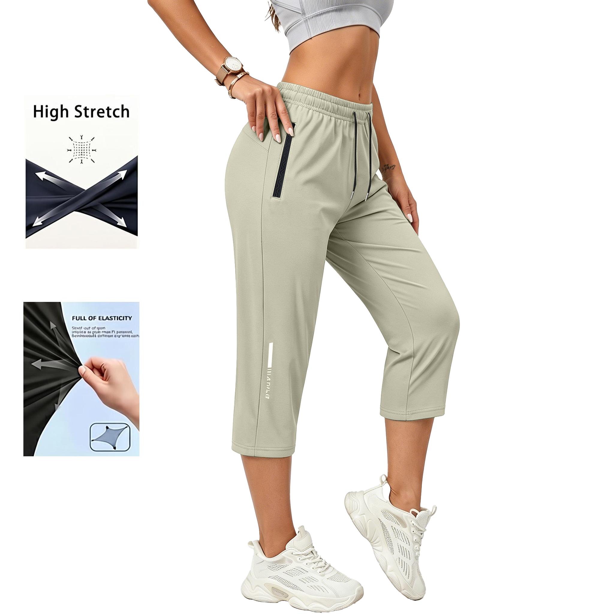 3-pack women’s casual, comfortable loose pants—solid color straight cut with drawstring and pockets; suitable for everyday outings and outdoor activities, perfect for a summer vibe.