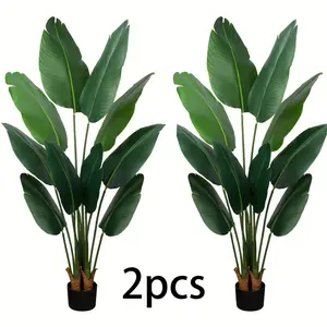 Simulated Tropical Banana Plants with 12 Leaves-Perfect for Easter, Hank Card Day, Thanksgiving,St. Patrick's Day,Valentine's Day Artificial Greenery Great for Hanging Plants, Gardens,Window Boxes,Home Decorations,Room Decorative Fruit Ornaments Plastic
