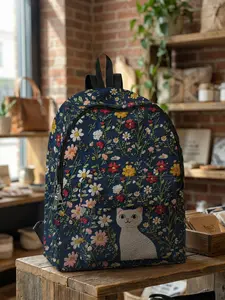 Cat Print Backpack, Fun Design, Fashionable Look, Spacious Storage, Ideal for School, Travel, Business Trips, All Seasons Use