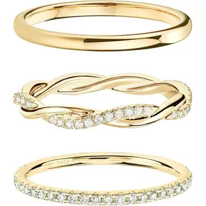 Tewiky Stackable Rings For Women Non Tarnish Dainty Real Rings Set Thumb Fashion Thin Ring Pack Simple Unique Statement Rings Jewlery Women 5/6/7/8/9/10 Fashion For Mother's Day Gift Jewelry