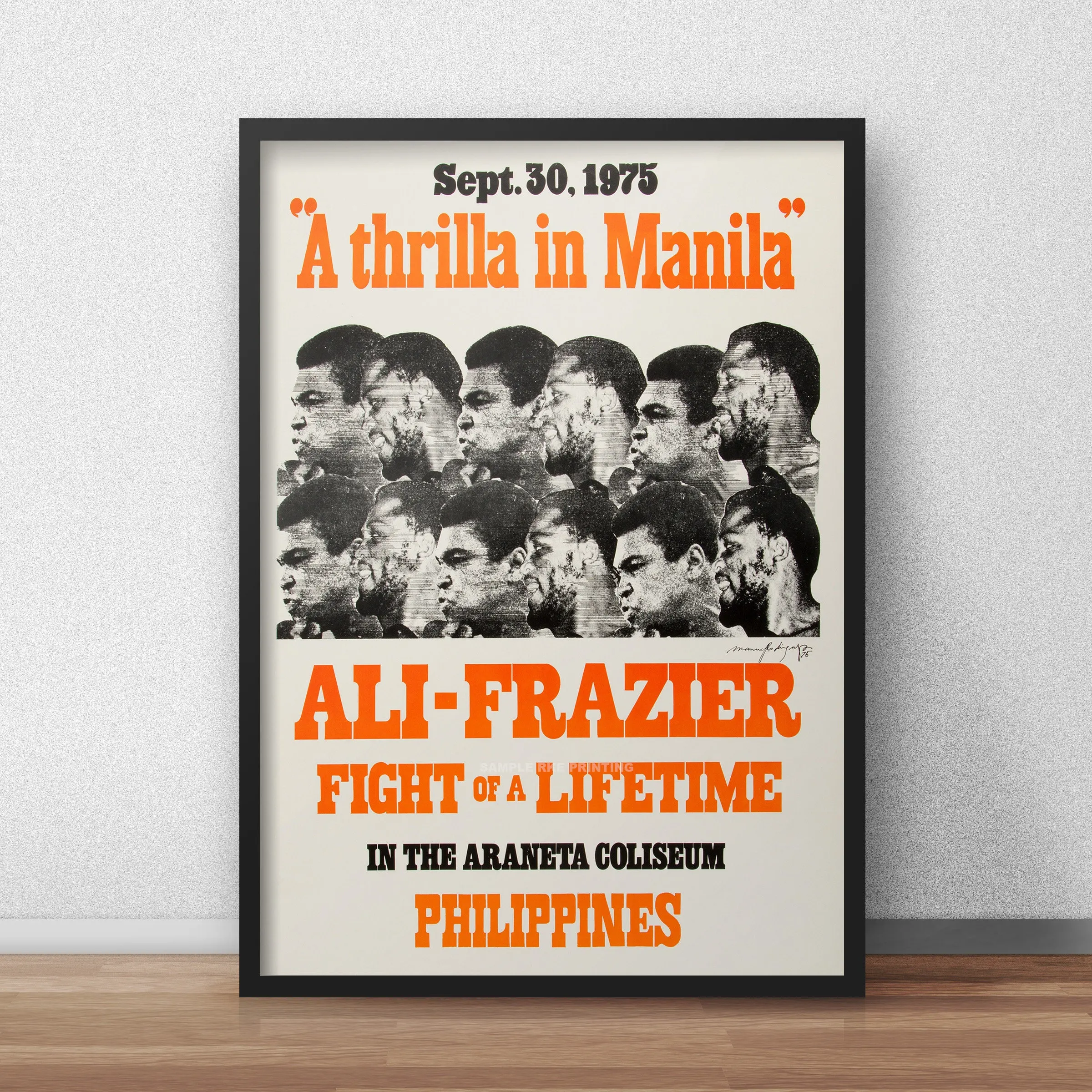 Ali Vs Frazier Vintage Boxing Poster - "Thrilla In Manilla " Famous Boxing Match Bill Ideal For Gyms , Boxing Club , Home Gym , Workout Room