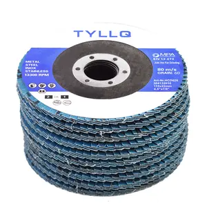 Premium Zirconia Flap Disc Sanding Grinding 10 Pack 4-1/2" X7/8" 60 Grit